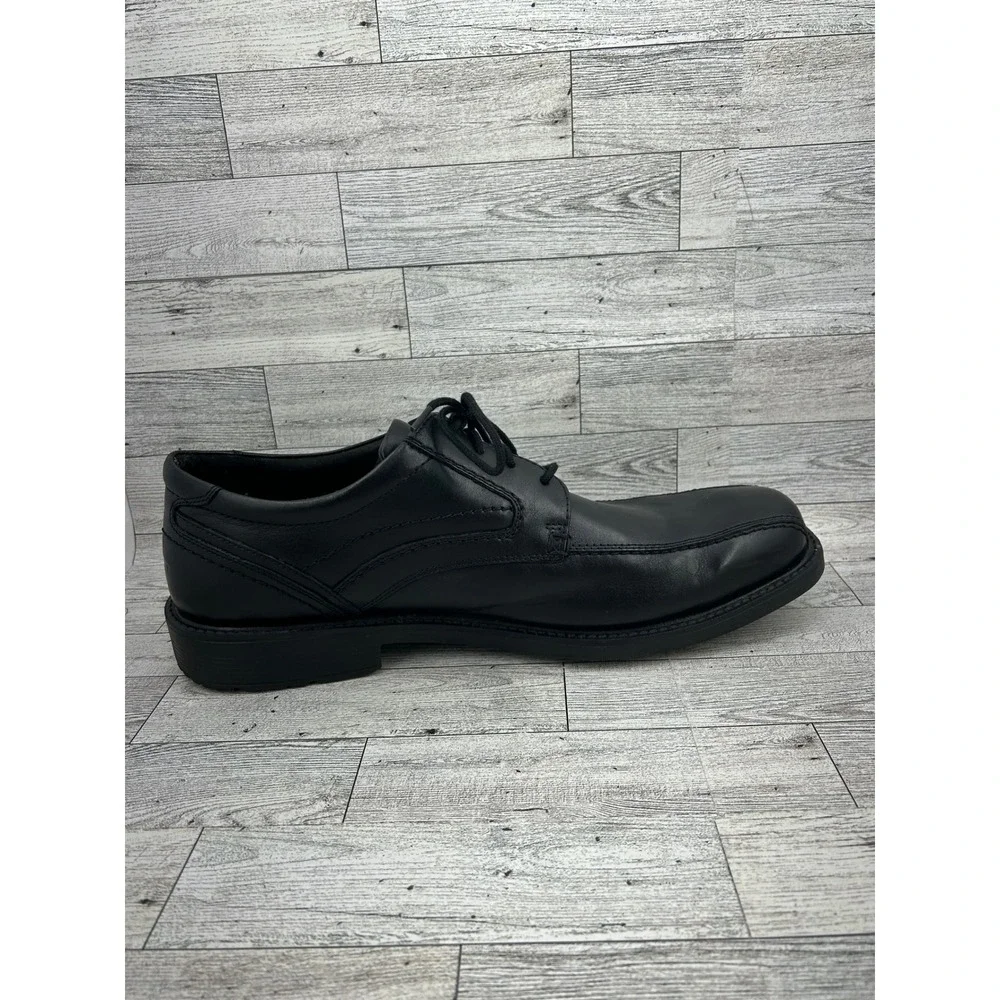Rockport Mens Black Leather Square‎ Toe Lace Up Dress Shoes Size 15W